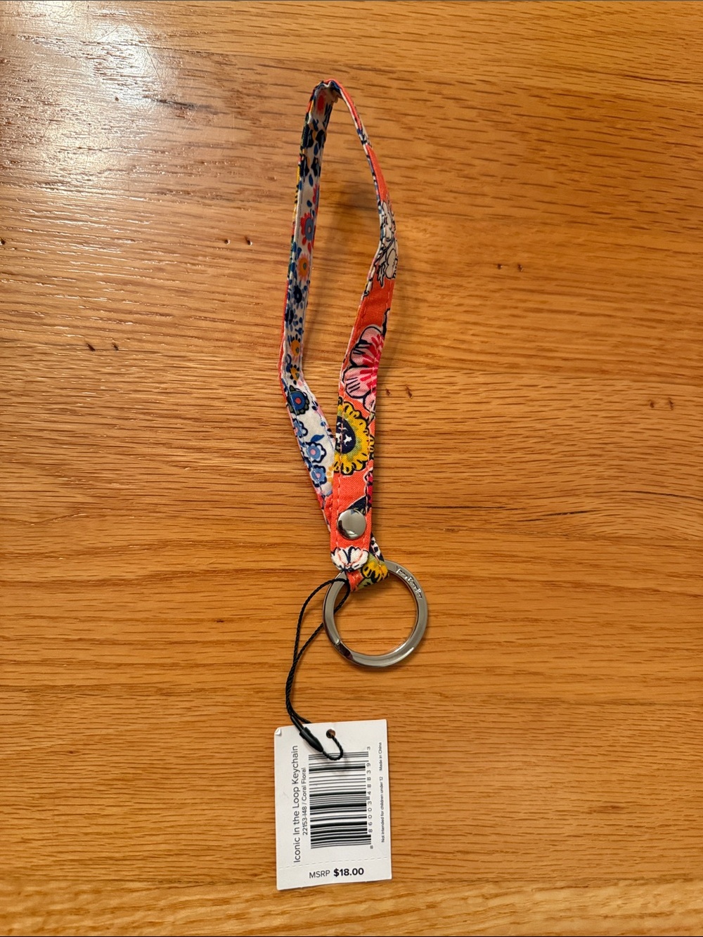 Vera Bradley Coral Floral Wristlet Key Ring with Multicolor Blooms - Picture 4 of 4